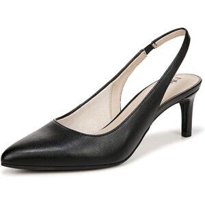 LifeStride Womens Black Polyurethane (PU) Slingback Kitten Heel Dress Pump